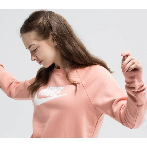 Nike Bluza W Nsw Essntl Crew Flc Hbr , różowy, rozmiar L. Czerwone bluzy damskie Nike, l, bez wzorów, z bawełny, bez kaptura. Za 179.99 zł.