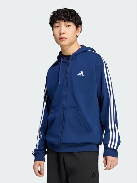 Adidas Bluza Essentials 3-Stripes French Terry KY4176 Niebieski Regular Fit. Niebieskie bluzy męskie Adidas, m, bez wzorów, bez kaptura. Za 278.99 zł.