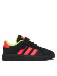 Adidas Sneakersy Grand Court 00S El C JP9349 Czarny. Czarne buty sportowe chłopięce Adidas, bez wzorów, z nubiku, bez zapięcia. Za 199.99 zł.