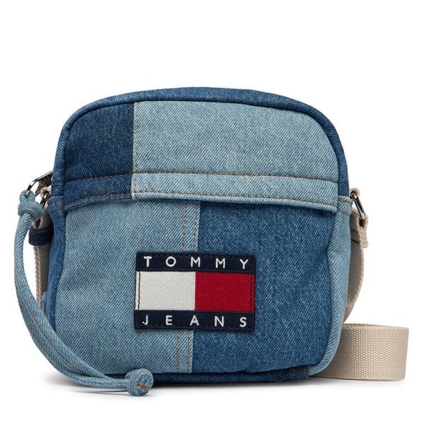 Saszetka Tommy Jeans. Niebieskie saszetki męskie Tommy Jeans, z denimu, młodzieżowe, małe. Za 234.99 zł.