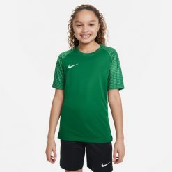 Koszulka treningowa chłopięca Nike Academy. Zielone t-shirty dla chłopców Nike, bez wzorów, z materiału, bez ramiączek. Za 89.99 zł.