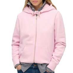 Damska bluza z kapturem zapinana na zamek Superdry Essential Logo Hb. Czerwone bluzy damskie Superdry., m, bez wzorów, z bawełny, z kapturem. Za 322.70 zł.