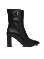Aigner Botki 1252260 Czarny. Czarne botki damskie Aigner, ze skóry, bez obcasa, na słupku, bez zapięcia. Za 2,339.00 zł.
