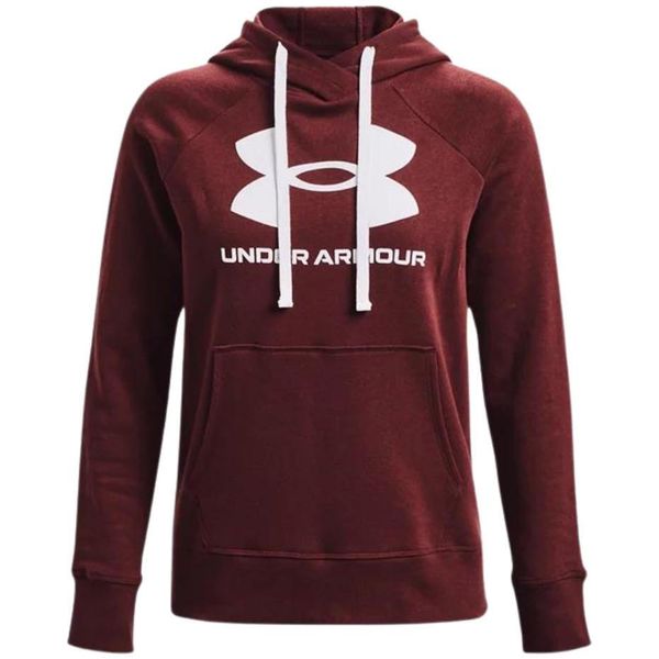 Bluza damska Under Armour Rival Fleece Logo Hoodie. Czerwone bluzy damskie Under Armour, xl, bez wzorów, bez kaptura. Za 186.99 zł.