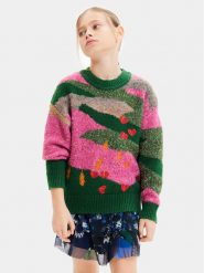 Desigual Sweter 23WGJF05 Kolorowy Regular Fit. Swetry dla dziewczynek Desigual, bez wzorów, z syntetyku, bez kołnierzyka, bez ramiączek, bez kaptura. Za 179.99 zł.
