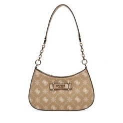 Torebka Guess. Brązowe torebki do ręki damskie Guess, z aplikacjami, klasyczne, bez dodatków. Za 549.99 zł.