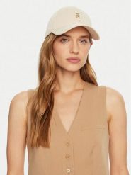 Tommy Hilfiger Czapka z daszkiem AW0AW16843 Écru. Rękawiczki damskie Tommy Hilfiger, bez wzorów, z bawełny. Za 139.99 zł.
