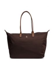 Tommy Hilfiger Torebka Popette Maxi Tote AW0AW17996 Brązowy. Brązowe torebki do ręki damskie Tommy Hilfiger, bez wzorów, z materiału, bez dodatków. Za 449.99 zł.