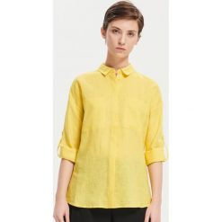 Lniana koszula - Żółty. Koszule damskie Reserved. W wyprzedaży za 39.99 zł.