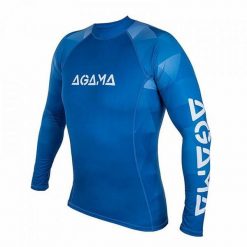 Męska koszulka lycrowa BLUE MAN. Niebieskie koszulki sportowe męskie AGAMA, m, bez wzorów, z lycry, bez kołnierzyka, bez ramiączek, na golfa. Za 225.56 zł.