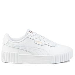 Tenisówki Puma Model Carina 3.0. Białe trampki i tenisówki damskie Puma, bez wzorów, z materiału, sportowe, bez zapięcia. Za 225.00 zł.