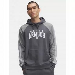 Bluza Męska Z Kapturem Under Armour Logo Colorblock Hoodie. Szare bluzy męskie Under Armour, m, bez wzorów, z kapturem, do biegania. W wyprzedaży za 170.32 zł.