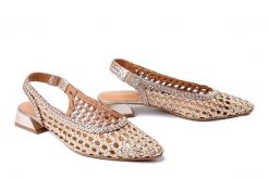 GIOSEPPO 79251 Hounslow platinum, czółenka damskie. Żółte czółenka damskie Gioseppo, w ażurowe wzory, ze skóry, bez obcasa, na obcasie, bez zapięcia. Za 348.42 zł.