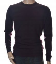 Sweter męski elegancki z wełny wełniany niegryzący L śliwkowy 1705. Bluzy męskie Selantino, l, bez wzorów, z wełny, bez kaptura. Za 151.28 zł.