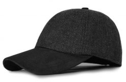 Jesienno Zimowa Czapka z Daszkiem, w Jodełkę - Pako Jeans - Grafitowa. Szare czapki i kapelusze męskie Pako Jeans, na zimę, bez wzorów, z jeansu. Za 59.00 zł.