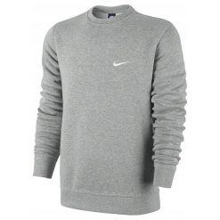 Bluza Sportowa Męska Nike Club Crew-Swoosh. Szare bluzy męskie Nike, m, bez wzorów, bez kaptura. Za 193.60 zł.