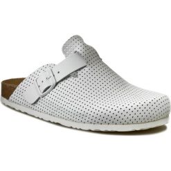 Klapki DR. BRINKMANN - 600251-3 Biały. Białe klapki damskie Dr. Brinkmann, ze skóry. W wyprzedaży za 159.00 zł.