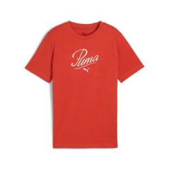 Koszulka dla dziewczynki Puma ESS Script. Czerwone bluzki dla dziewczynek Puma, bez wzorów, bez kołnierzyka, bez ramiączek. Za 157.50 zł.