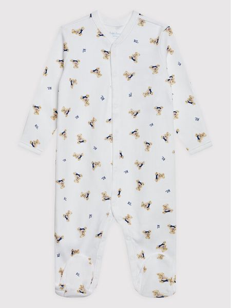 Polo Ralph Lauren Śpiochy 320682715001 Biały Regular Fit. Białe śpioszki niemowlęce Polo Ralph Lauren, z bawełny, bez ramiączek. Za 179.99 zł.