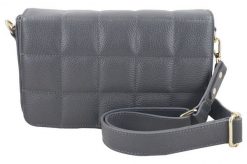 Pikowana listonoszka skórzana BARBERINI'S c. szara 932-28. Szare torebki shopper damskie Barberinis, bez wzorów, ze skóry, małe, pikowane, bez dodatków. Za 289.99 zł.