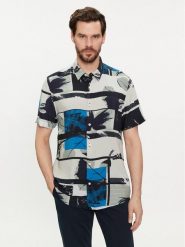 Guess Koszula M4GH64 WD4Z2 Szary Slim Fit. Szare koszule męskie Guess, m, z aplikacjami, z wiskozy, bez kołnierzyka, bez ramiączek. Za 279.99 zł.