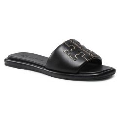 Klapki Tory Burch. Czarne klapki damskie Tory Burch, bez wzorów, sportowe, bez obcasa. Za 976.99 zł.