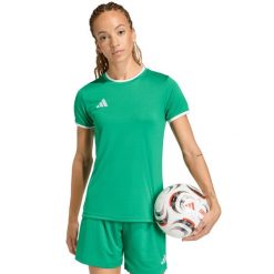 Koszulka damska adidas Entrada 26 Jersey. Zielone koszulki sportowe damskie Adidas, bez wzorów, z jersey, bez kołnierzyka, bez ramiączek, do piłki nożnej, climacool (adidas). Za 60.99 zł.