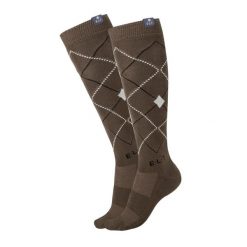 Damskie skarpety jeździeckie ELT Argyle. Niebieskie skarpety damskie ELT, bez wzorów, z bawełny. Za 85.00 zł.