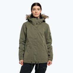 Kurtka snowboardowa damska ROXY Meade. Zielone kurtki damskie Roxy, na zimę, xs, bez wzorów, bez kaptura. Za 559.99 zł.