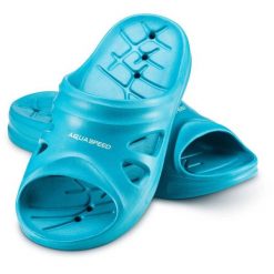 Klapki basenowe dla dorosłych Aqua Speed Florida. Niebieskie skarpety damskie Aqua-Speed, bez wzorów. Za 59.99 zł.