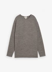 Długa bluza z dzianinowego materiału. Brązowe bluzy damskie bonprix, bez wzorów, z dzianiny, bez kaptura. Za 99.99 zł.