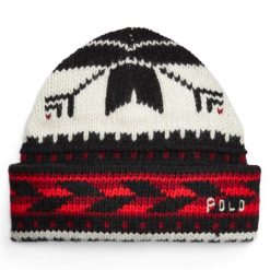 Czapka Polo Ralph Lauren. Czarne czapki i kapelusze damskie Polo Ralph Lauren, na zimę, bez wzorów. Za 619.99 zł.