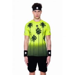 Koszulka tenisowa męska z krótkim rękawem Hydrogen Palm tech tee. Czarne koszulki sportowe męskie HYDROGEN, m, bez wzorów, bez kołnierzyka, bez ramiączek, tenisowe. Za 350.00 zł.