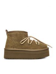 DeeZee Śniegowce W23Q11482 Khaki. Brązowe śniegowce i trapery damskie DeeZee, z materiału. Za 349.99 zł.
