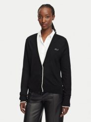KARL LAGERFELD Kardigan B3W18038 Czarny Regular Fit. Czarne kardigany damskie KARL LAGERFELD, l, bez wzorów, z wełny, bez kołnierzyka, bez ramiączek, bez kaptura. Za 779.99 zł.