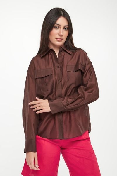 Koszula damska satynowa TWINSET ACTITUDE. Koszule damskie Twinset Milano, xl, bez wzorów, z satyny, bez kołnierzyka, bez ramiączek. Za 649.00 zł.
