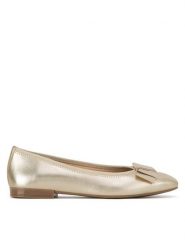 Lasocki Baleriny RST-ROMI-43 Złoty. Żółte baleriny damskie Lasocki, bez wzorów, ze skóry, bez obcasa. Za 169.99 zł.