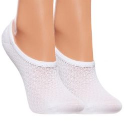Białe Niskie Stopki Damskie Moraj 3 Pary. Białe skarpety damskie Moraj, w ażurowe wzory, z tkaniny. Za 29.99 zł.
