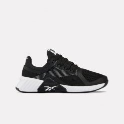 Damskie buty treningowe Reebok FLIP CHARGE 100257651 czarne. Czarne obuwie sportowe damskie Reebok, bez wzorów, na fitness i siłownię. Za 189.00 zł.