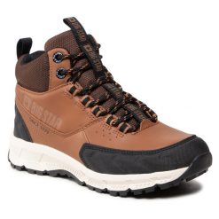 Trzewiki Big Star Shoes. Brązowe botki damskie BIG STAR SHOES, retro, bez obcasa, na płaskiej podeszwie, bez zapięcia. Za 309.99 zł.