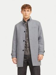 Jack & Jones Płaszcz wełniany Melton 12258672 Szary Regular Fit. Szare płaszcze męskie Jack & Jones, na zimę, m, bez wzorów, z syntetyku, bez kaptura. Za 749.99 zł.