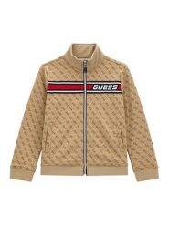 Guess Bluza L4YQ24 FL04Q Beżowy Regular Fit. Brązowe bluzy dla chłopców Guess, z aplikacjami, z syntetyku, bez ramiączek, bez kaptura. Za 239.99 zł.