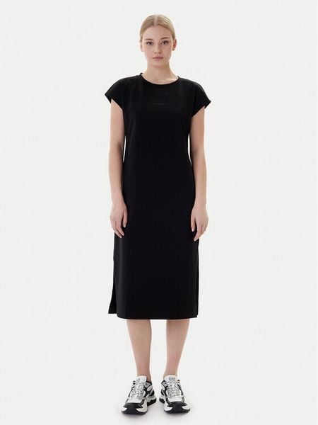 EA7 Emporio Armani Sukienka codzienna 7W000957 AF12484 MC043 Czarny Regular Fit. Czarne sukienki damskie EA7 Emporio Armani, na co dzień, l, bez wzorów, z bawełny, bez kołnierzyka, bez ramiączek, proste. Za 509.99 zł.