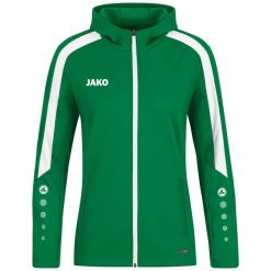 Damska bluza dresowa z kapturem Jako Power. Zielone bluzy damskie Jako, bez wzorów, z dresówki, z kapturem. Za 276.45 zł.