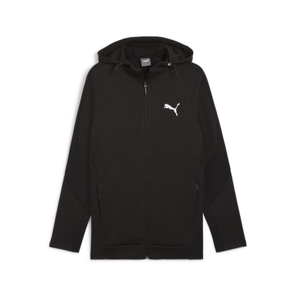 Męska rozpinana bluza z kapturem EVOSTRIPE PUMA Black. Czarne bluzy męskie Puma, m, bez wzorów, z bawełny, z kapturem. Za 219.99 zł.