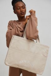 Torba typu shopper bag wykonana ze sztruksu w kolorze CLASSIC BEIGE - MRSL BASIC CLUB-UNI. Brązowe torebki shopper damskie Marsala, bez wzorów, z bawełny, eleganckie, bez dodatków. Za 219.90 zł.