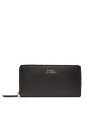 Tommy Hilfiger Portfel Th Leather Slg Lrg Za AW0AW17498 Czarny. Czarne portfele damskie Tommy Hilfiger, bez wzorów, ze skóry. Za 469.99 zł.