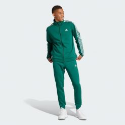 Dres Basic 3-Stripes Fleece. Białe buty sportowe męskie Adidas, z dresówki, bez zapięcia, na fitness i siłownię. Za 399.00 zł.