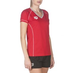 Koszulka damska Arena Team Line SS Tee. Czerwone koszulki sportowe damskie Arena, xs, bez wzorów, z materiału, bez kołnierzyka, bez ramiączek. Za 47.60 zł.