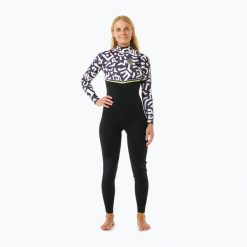 Pianka do pływania damska Rip Curl E-Bomb 4/3 mm Zip Free Sublimed black/ lime. Czarne obuwie sportowe damskie Rip Curl, bez wzorów, rowerowe. Za 1,369.00 zł.